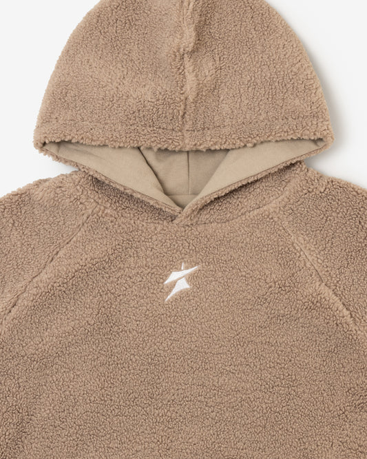 Reversible Sherpa Hoodie (Tan)